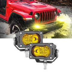 2x 3″ LED Pods Light Bar Amber Yellow Fog Lamp Offroad Driving Pod Truck ATV UTV