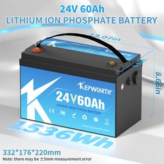 24V 60Ah LiFePO4 KEPWORTH Lithium BMS Battery for RV Boat Trolling Motor Marine