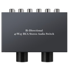 4X2/2X4 Audio Switch Splitter Stereo L/R Sound Channel Bi-Directional Switcher