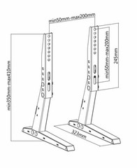 UNIVERSAL TV STAND BASE TABLETOP VESA PEDESTAL MOUNT FOR LCD LED TV 17-37″