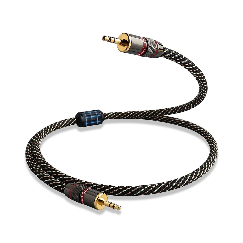 Audiophile HiFi Audio Cable–3.5mm to 3.5mm,6N OFC Core,24K Gold-Plated Plugs,…