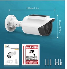 security camera-fake solar (White 2Pack,Battery not Included)