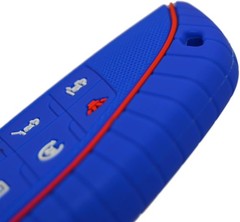 Silicone 6 Buttons Key Fob Cove Size: 6 buttonsColor: Black+Blue,with red line