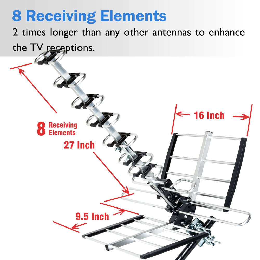 Five Star HDTV Antenna 2024 VHF/UHF 4K 200 Miles ATSC 3.0 Ready Mounting