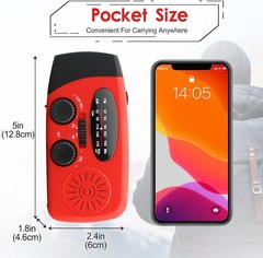 30000mAh Emergency Wind Up Dynamo Solar Hand Crank Radio FM/AM Power Bank Torch