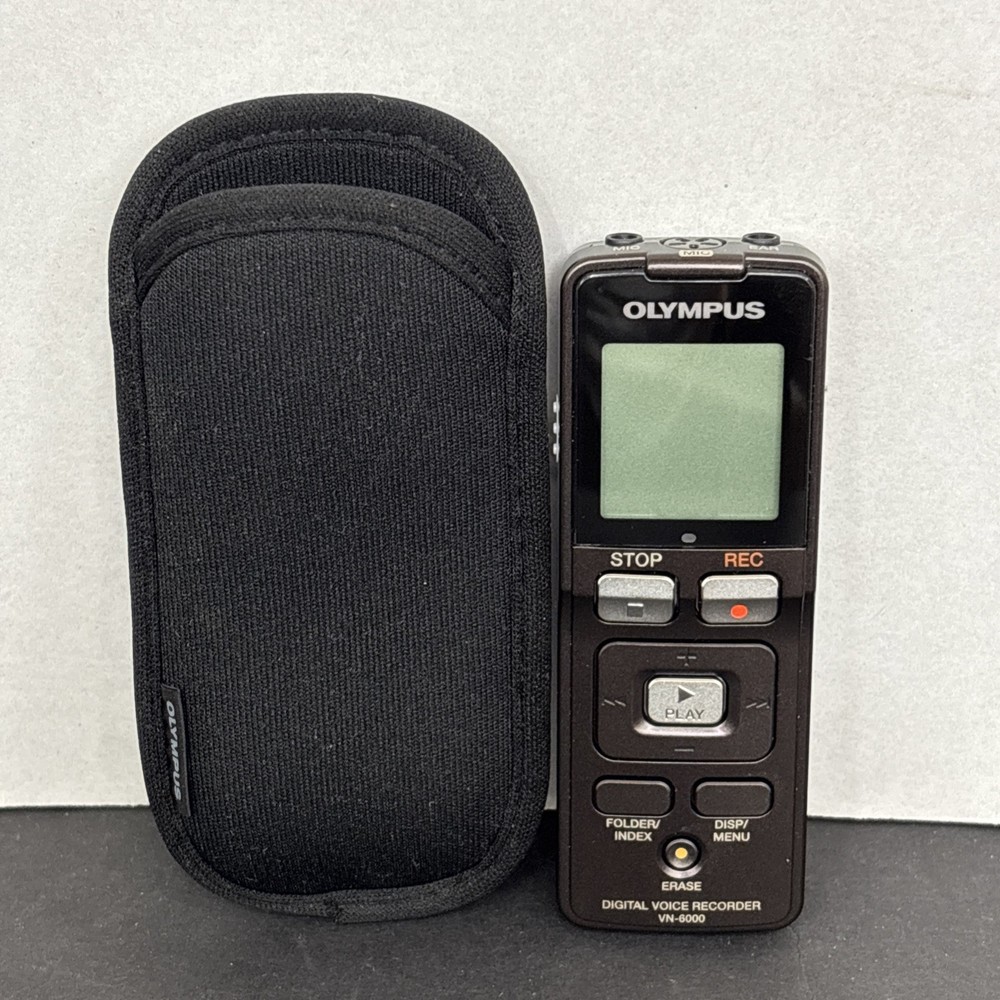 Olympus VN-6000 Handheld Digital Voice Recorder With Case And Batteries Tested