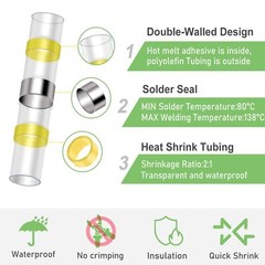 50-1000Pcs Waterproof Seal Solder Stick Heat Shrink Solder Wire Butt Connectors