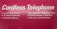 GE 10 Channel Cordless Telephone With Crystal Clear Sound Model 2-9616