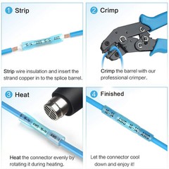 Heat Shrink Butt Splice Wire Connector Insulated Waterproof Crimp Terminals kit