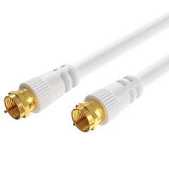RG6 Coaxial White Cable Dual SHIELDED Extension Coax Satellite TV Antenna Wire