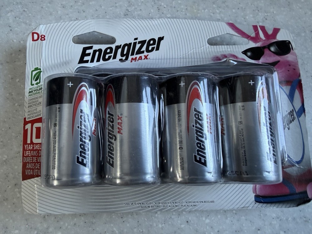 Energizer MAX D Batteries (8 Pack), D Cell Alkaline Batteries 12/2033