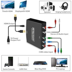 YPbPR Component Video & Stereo Audio to HDMI Converter Adapter for DVD PS3 Xbox