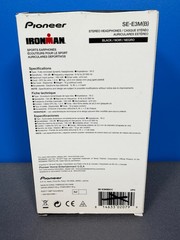 PIONEER IRONMAN E3 SPORTS WIRED EARPHONES HEADPHONES SE-E3M(B) EAR HOOK BLACK