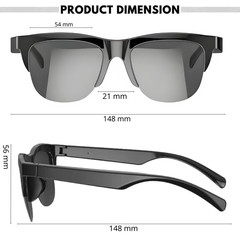 Smart UV Sunglasses Bluetooth Open-Ear Wireless Audio Touch Button Waterproof
