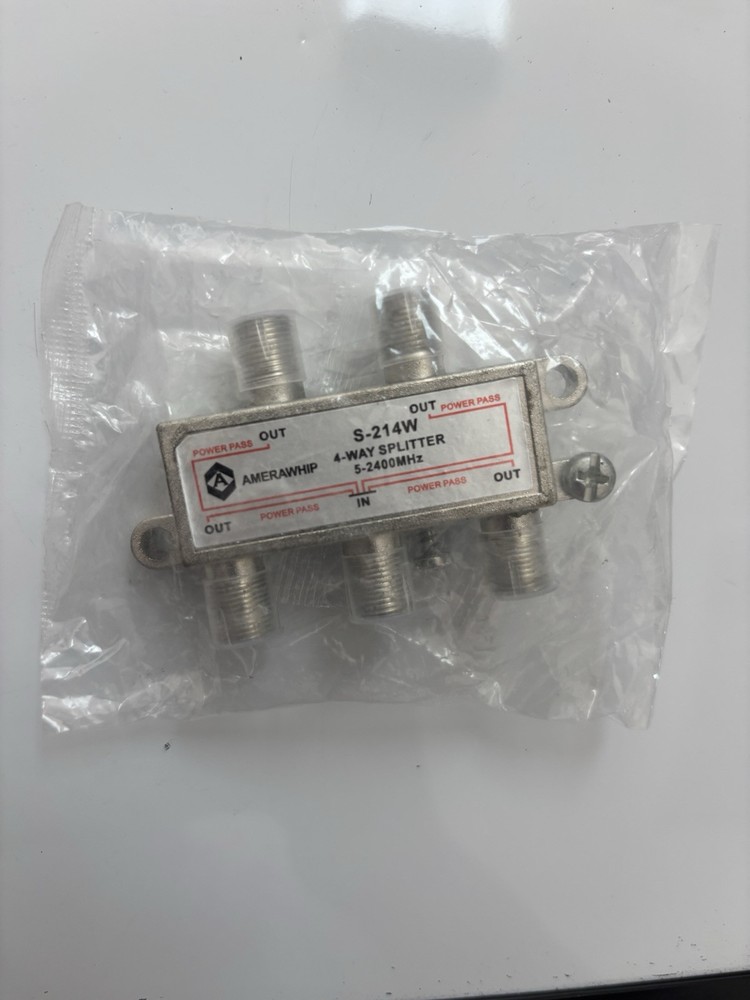 Digital 4-Way Coaxial Cable Splitter S214W 5-2500MHZ
