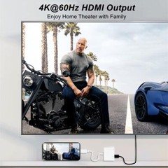 USB C/Type C to HDMI Adapter for iPhone 15 16 Ipad to TV 4K@60Hz, 100W Charging