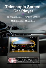 Single 1Din 7″ Touch Screen Stereo Bluetooth Radio Car Apple/Android GPS +Camera