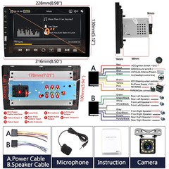 Radio Estereo De Pantalla Para Coche Carro GPS WiFi Tactil Single Din Bluetooth