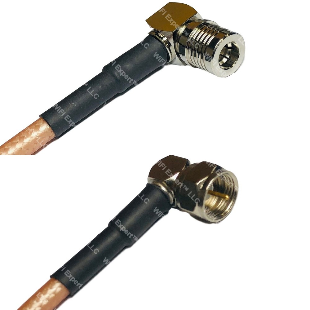 RG400 QMA MALE ANGLE to F MALE ANGLE RF Cable FAST-SHIP LOT