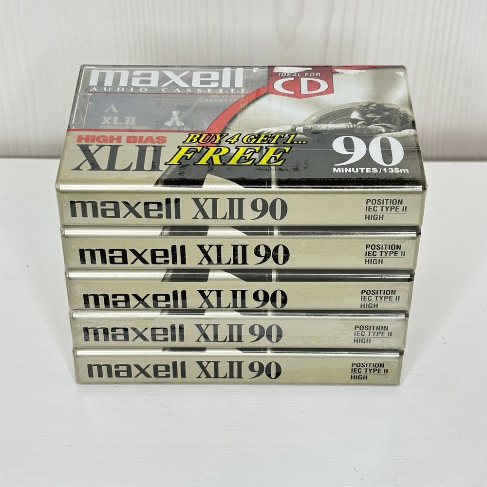 Maxell XLII 90 High Bias Audio Cassette 5 Pack *Read*