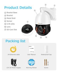360° 4K 8MP POE PTZ Security IP Camera 30x Zoom CCTV HIKVISION Compatible 50M IR