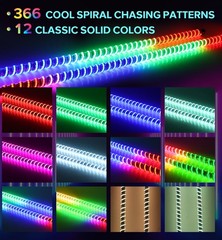 2FT-6FT COB LED Whip Light Spiral Antenna RGB Chasing for Can Am Polaris ATV UTV