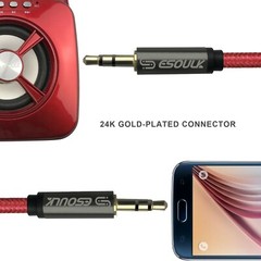 Aux Cable 3.5mm Male to Male Auxiliary Audio Nylon Braided Cord for Car PC Phone