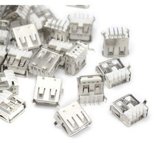 Right Angle Solder USB Standard 4 Pin Female Port Plug Jack Connector 100 PCS