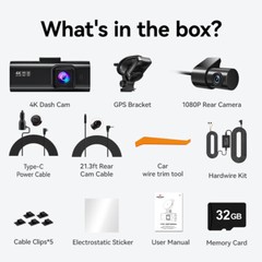 REDTIGER F7N 4K Dual Dash Camera Front and Rear Dash Cam Built-in WiFi&GPS