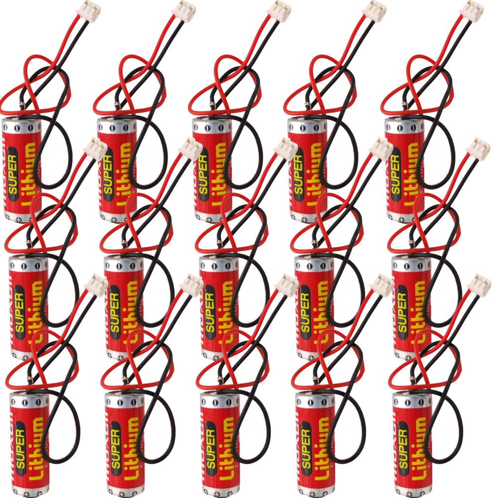 15Pcs 3.6V ER10/28 ER10280 Lithium Battery Mitsubishi FX2NC-32BL Battery w/ Plug