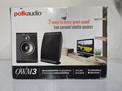 Polk OWM3 Wall and Bookshelf Speakers |Paintable Grilles (Pair, White)