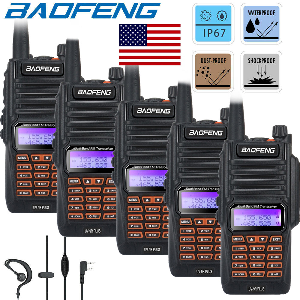 US BAOFENG 18W 8800MAH UV9R PLUS WALKIE TALKIE UHF VHF LONG RANGE WATERPROOF LOT