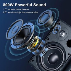 4 Pack 6.5″ Outdoor Patio Speakers 800W Wired Waterproof Wall Mount Passive Bass