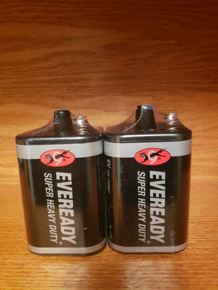 2-Pack Lantern Battery 6 Volt Eveready 1209 Heavy Duty Spring