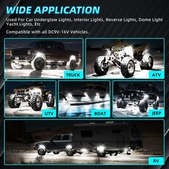 4Pods Full Angle All Pure White LED Rock Lights Full Kit Plug and Play & Pre …