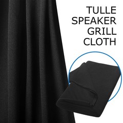 Fanfanwin 2 Pack Speaker Grill Cloth Black Fabric 67″ X 20″, black