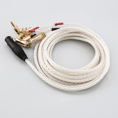 OCC Silver Plated HiFi Audio Speaker Cable 4Pin XLR Female to 4 Banana Connector