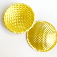 Pair 58mm Yellow Dome SPEAKER DUST Caps Covers For Bass / Woofer Repair