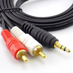3.5mm Jack Male to 2 RCA Male AV Cord AUX Audio Cable 1.5/5/10M For Mp3 Phone