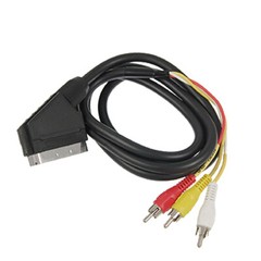 1x 1.5m Scart Male to RCA Triple 3 x Phono Composite Audio Video Adapter Cable