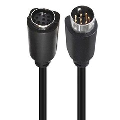 SVideo 8Pin Mini DIN Extension Cable Male To Female Connector Black 1.64ft