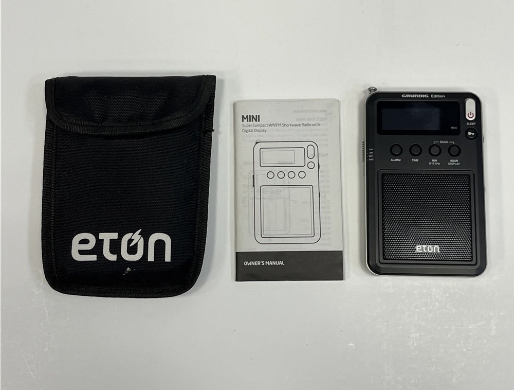 ETON Mini Grundig Edition Compact AM/FM/Shortwave Radio Digital Display WORKING