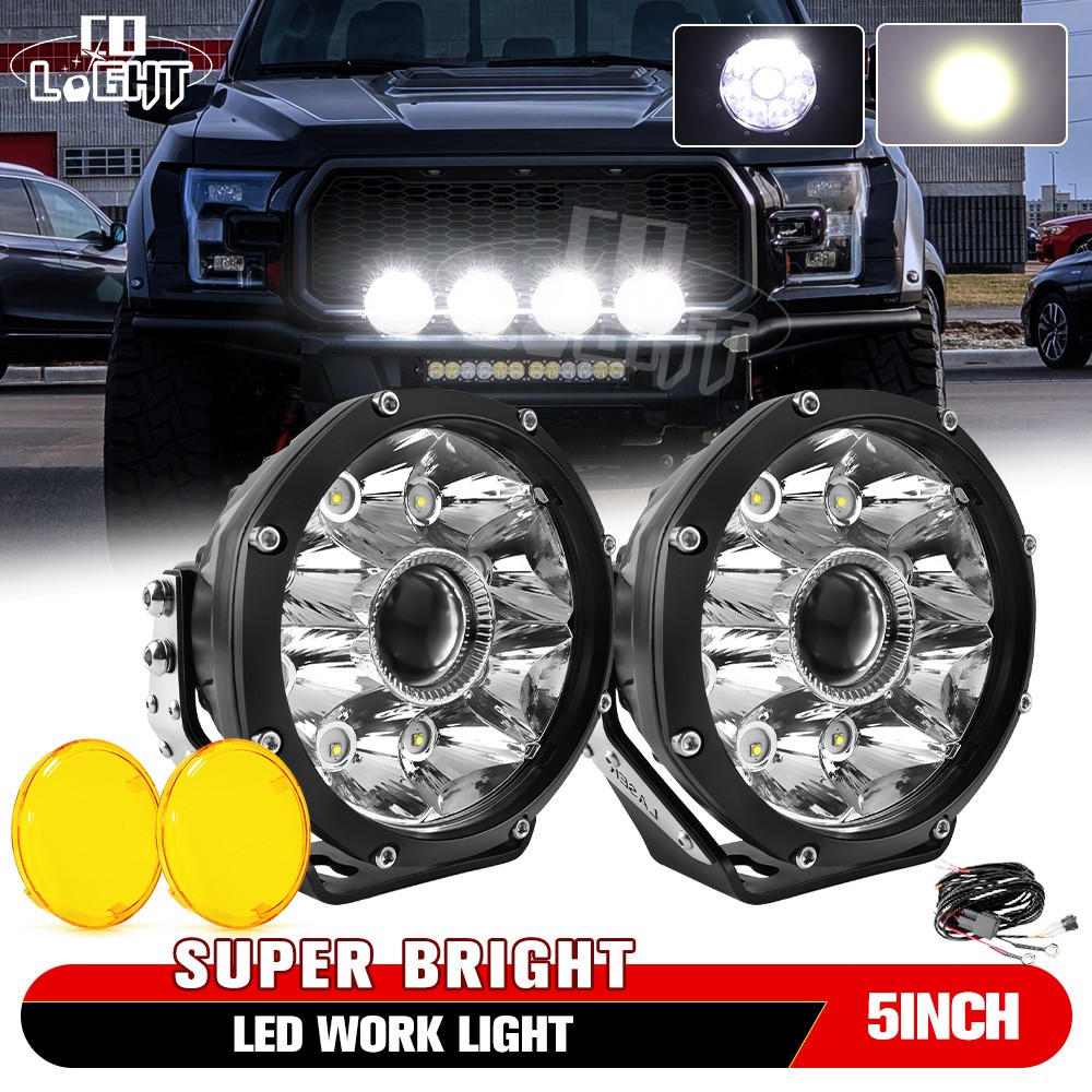 AUXBEAM 5″ inch LED Light Pods Bar Spot DRL Driving Fog Lamps SUV Offroad Truck