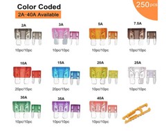 Car Fuses Assortment Kit Blade-Type Automotive Fuses Standard & Mini Size Fuses
