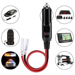 2Pack 12V-24V Fused Car Cigarette Lighter Male Plug Leads LED Light Replacement