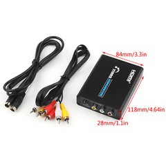 HDMI to 3 RCA AV +S-Video CVBS Composite R/L Audio 1080P Converter US Plug Power
