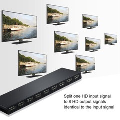 8 Port 1 In 8 Out 1×8 HDMI Splitter Audio Video 1080P Hub For HD HDTV 4K 3D DVD