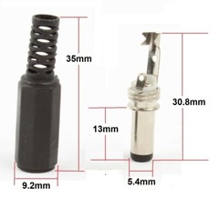 10 pcs 13mm* 2.5mm x 5.5mm Male DC Power Plug Socket Jack Connector Adapter