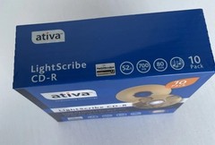 Ativa Lightscribe 10- Pack CD-R 52X 700MB 80 MINS New Sealed