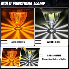 Dual Color Watermelon Lights with Strobe & Steady Lighting, 2-Pack Amber&White